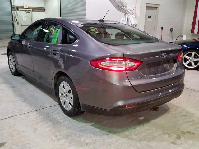 3FA6P0G71DR154415 - 2013 FORD FUSION S GRAY photo 3