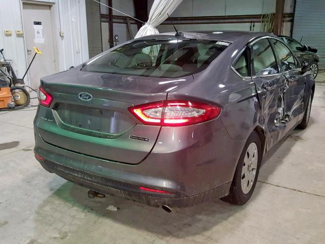 3FA6P0G71DR154415 - 2013 FORD FUSION S GRAY photo 4