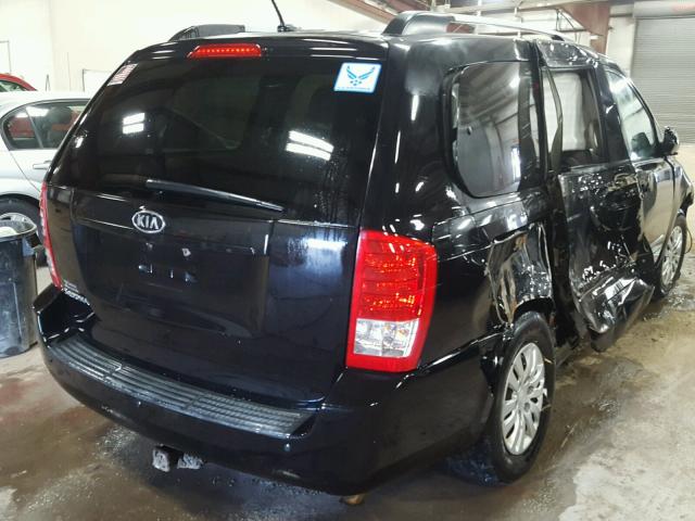 KNDMG4C70B6379207 - 2011 KIA SEDONA LX BLACK photo 4