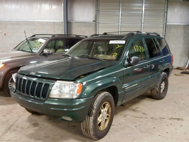 1J4GW58N6YC336055 - 2000 JEEP GRAND CHER GREEN photo 2