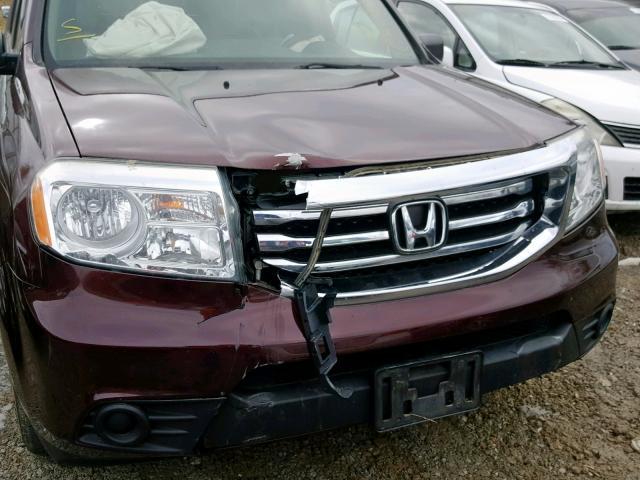 5FNYF4H29DB034749 - 2013 HONDA PILOT LX RED photo 9