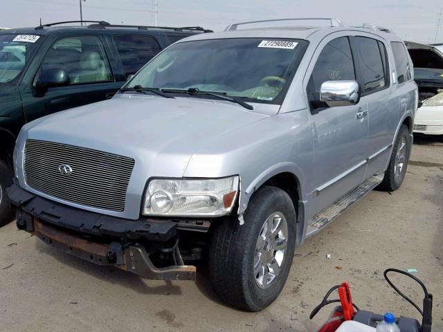 5N3AA08A85N804364 - 2005 INFINITI QX56 GRAY photo 2