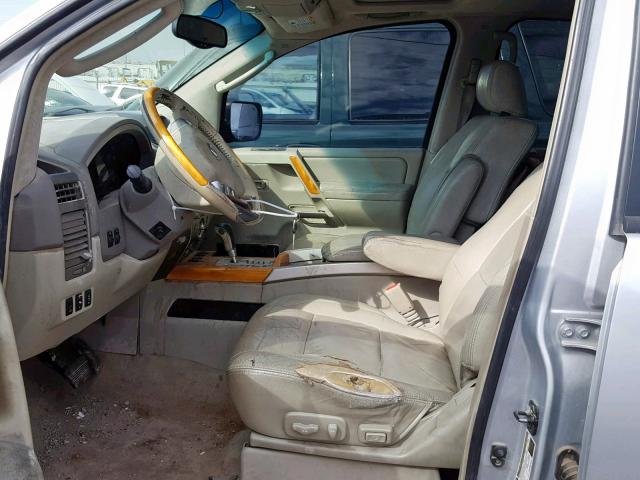 5N3AA08A85N804364 - 2005 INFINITI QX56 GRAY photo 5