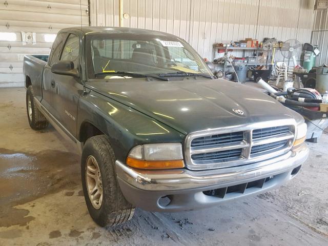 1B7GL22X21S166490 - 2001 DODGE DAKOTA GREEN photo 1