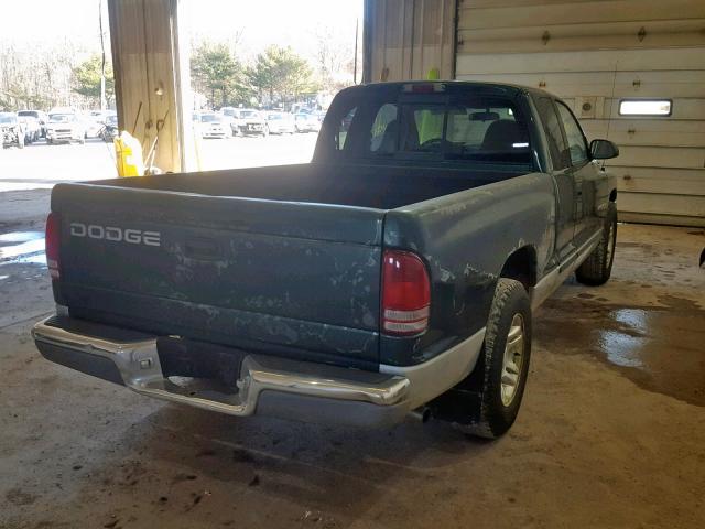 1B7GL22X21S166490 - 2001 DODGE DAKOTA GREEN photo 4