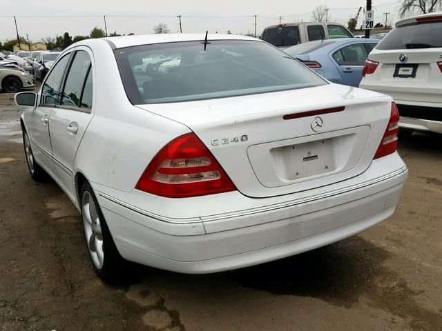 WDBRF61J91F095168 - 2001 MERCEDES-BENZ C 240 WHITE photo 3