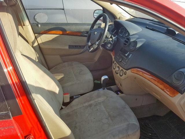 KL1TD6DE7AB132471 - 2010 CHEVROLET AVEO LS RED photo 5