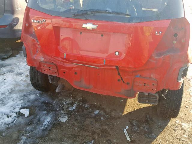 KL1TD6DE7AB132471 - 2010 CHEVROLET AVEO LS RED photo 9