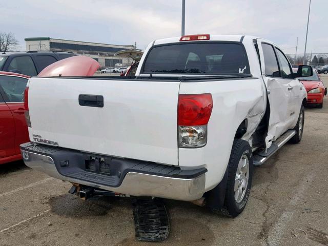 5TBEV58127S457698 - 2007 TOYOTA TUNDRA CRE WHITE photo 4