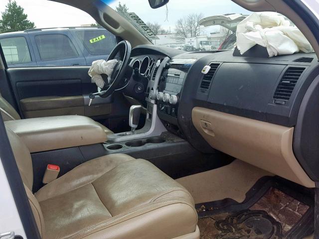 5TBEV58127S457698 - 2007 TOYOTA TUNDRA CRE WHITE photo 5