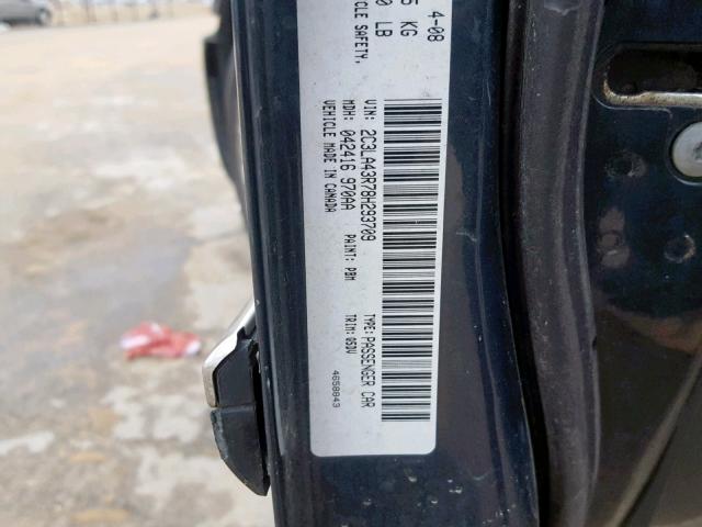 2C3LA43R78H293709 - 2008 CHRYSLER 300 LX BLACK photo 10