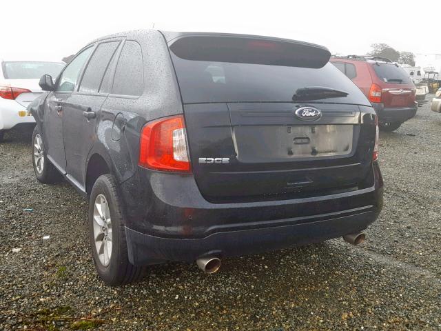 2FMDK3GC9EBB00760 - 2014 FORD EDGE SE BLACK photo 3