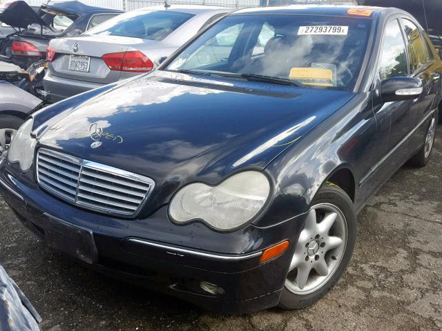 WDBRF61J14F515090 - 2004 MERCEDES-BENZ C 240 BLACK photo 2