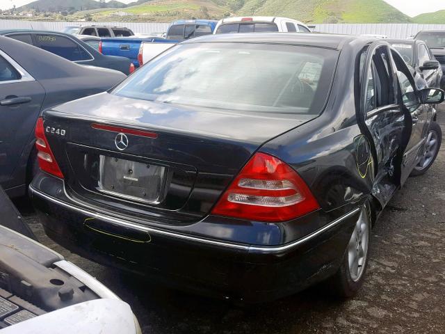 WDBRF61J14F515090 - 2004 MERCEDES-BENZ C 240 BLACK photo 4