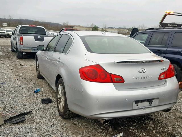 JN1CV6AR0CM671957 - 2012 INFINITI G37 SILVER photo 3