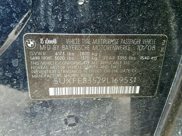 5UXFE83529L169531 - 2009 BMW X5 XDRIVE4 蓝色 照片 10