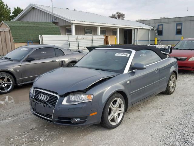 WAUAF48H48K004179 - 2008 AUDI A4 2.0T CA GRAY photo 2