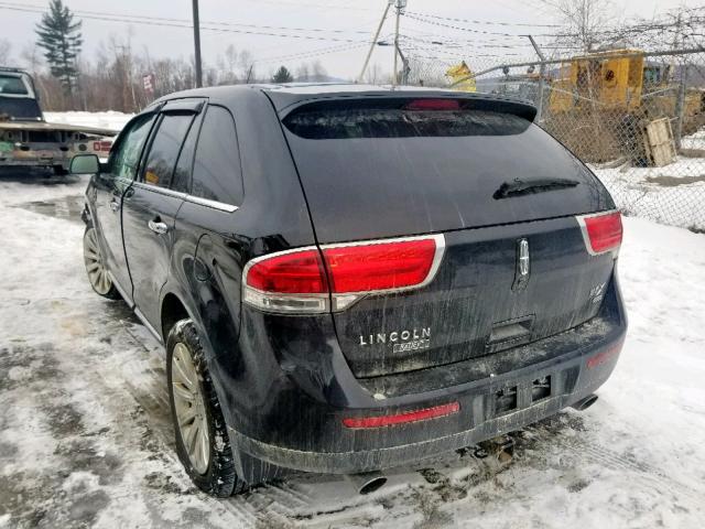 2LMDJ8JK6DBL07349 - 2013 LINCOLN MKX BLACK photo 3