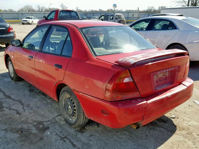 JA3AY26A7XU028078 - 1999 MITSUBISHI MIRAGE DE RED photo 3