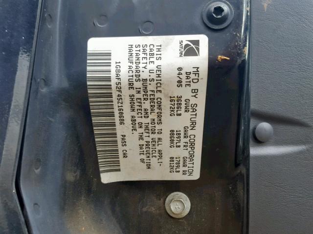 1G8AF52F45Z160686 - 2005 SATURN ION LEVEL BLACK photo 10