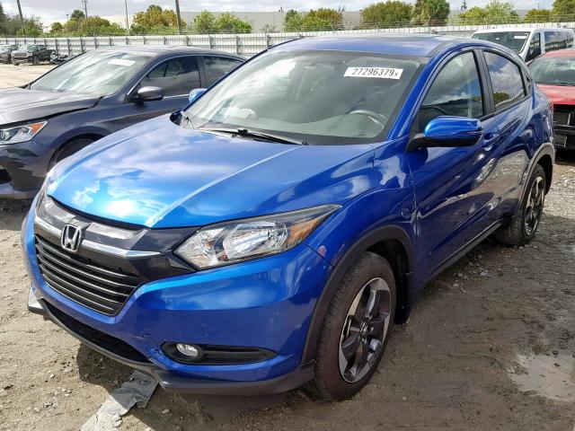 3CZRU5H51JM722997 - 2018 HONDA HR-V EX BLUE photo 2