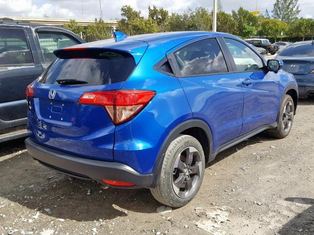 3CZRU5H51JM722997 - 2018 HONDA HR-V EX BLUE photo 4