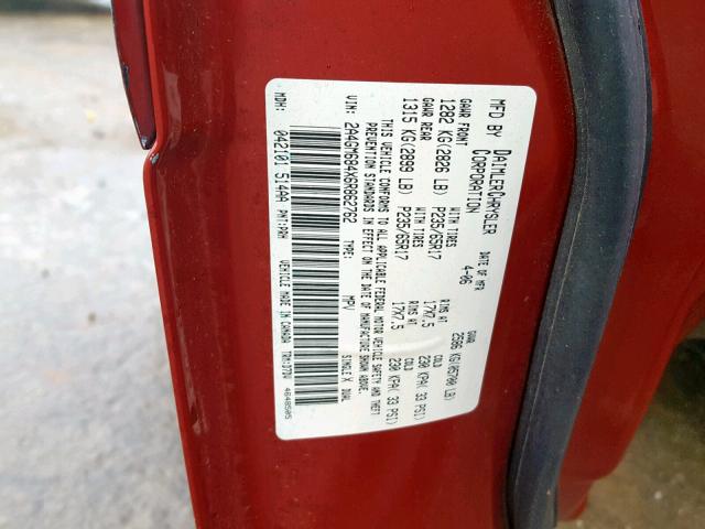 2A4GM684X6R862762 - 2006 CHRYSLER PACIFICA RED photo 10