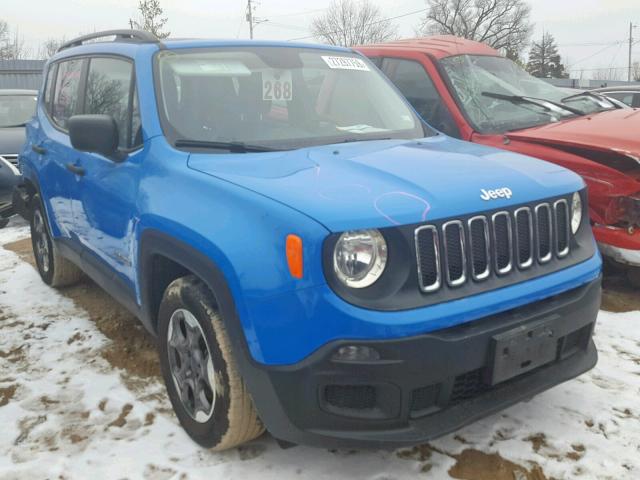 ZACCJAAHXFPC17658 - 2015 JEEP RENEGADE S BLUE photo 1