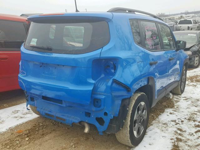 ZACCJAAHXFPC17658 - 2015 JEEP RENEGADE S BLUE photo 4