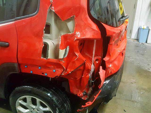 ZACCJBAB4JPJ54743 - 2018 JEEP RENEGADE S წითელი ფოტო 9