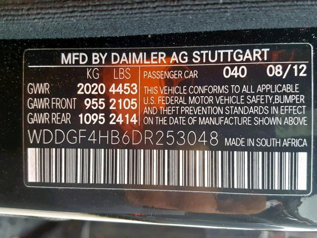 WDDGF4HB6DR253048 - 2013 MERCEDES-BENZ C 250 BLACK photo 10