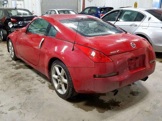 JN1AZ34D16M307125 - 2006 NISSAN 350Z COUPE RED photo 3