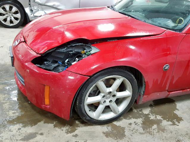 JN1AZ34D16M307125 - 2006 NISSAN 350Z COUPE RED photo 9