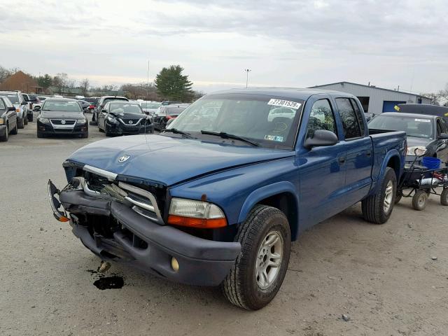 1D7HL38K94S730894 - 2004 DODGE DAKOTA QUA BLUE photo 2