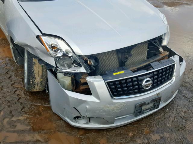 3N1AB61E48L665271 - 2008 NISSAN SENTRA 2.0 SILVER photo 9