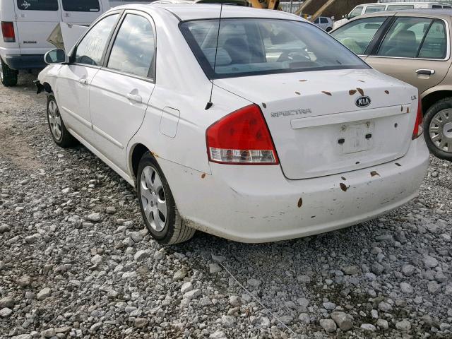 KNAFE221395608363 - 2009 KIA SPECTRA EX WHITE photo 3