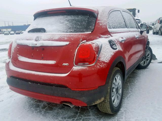 ZFBCFYDT4GP388076 - 2016 FIAT 500X LOUNG RED photo 4