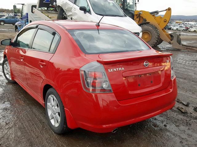 3N1AB6AP7CL653108 - 2012 NISSAN SENTRA 2.0 RED photo 3