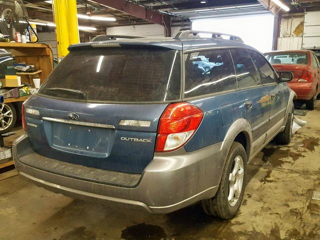 4S4BP60C697342179 - 2009 SUBARU OUTBACK BLUE photo 4