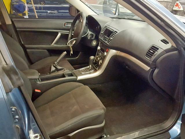 4S4BP60C697342179 - 2009 SUBARU OUTBACK BLUE photo 5