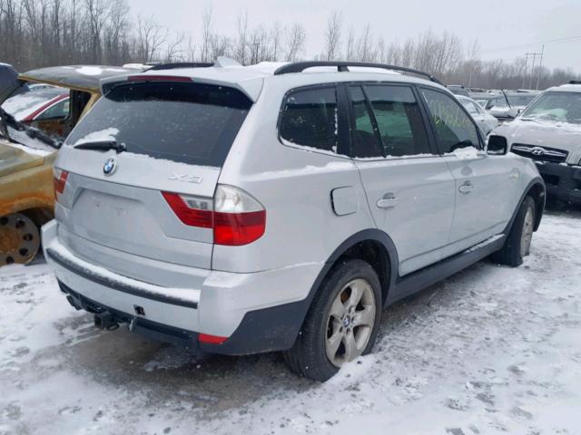 WBXPC93437WF23664 - 2007 BMW X3 3.0SI SILVER photo 4