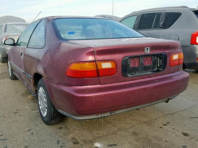 2HGEJ2149PH509950 - 1993 HONDA CIVIC DX PURPLE photo 3