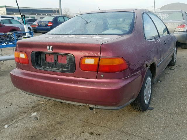 2HGEJ2149PH509950 - 1993 HONDA CIVIC DX PURPLE photo 4