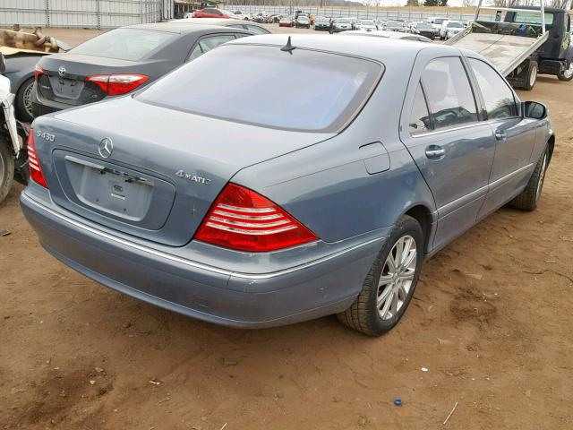 WDBNG83J24A415162 - 2004 MERCEDES-BENZ S 430 4MAT BLUE photo 4