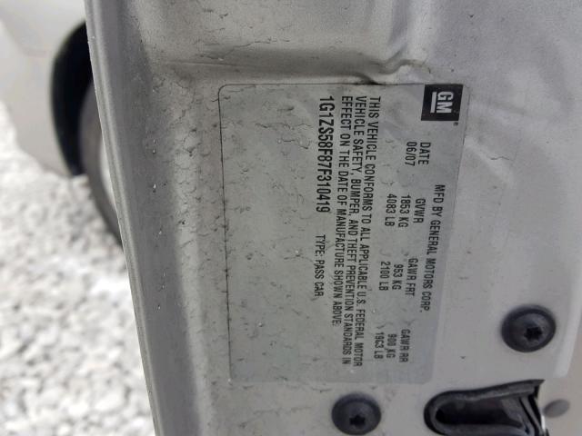 1G1ZS58F87F310419 - 2007 CHEVROLET MALIBU LS SILVER photo 10