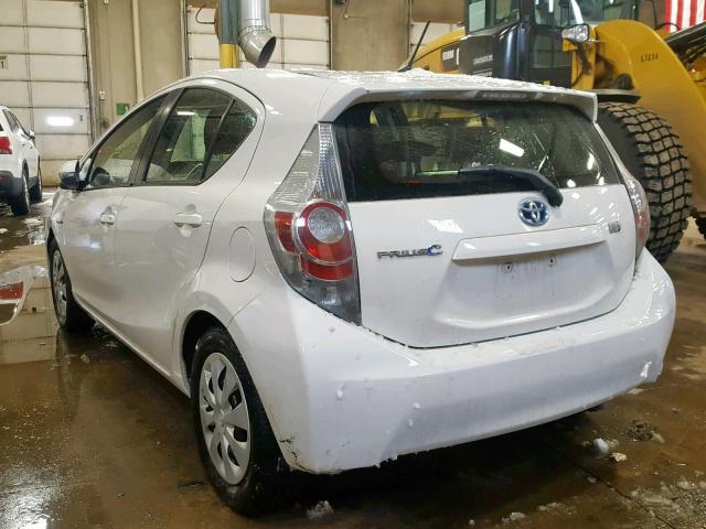 JTDKDTB3XD1531678 - 2013 TOYOTA PRIUS C WHITE photo 3