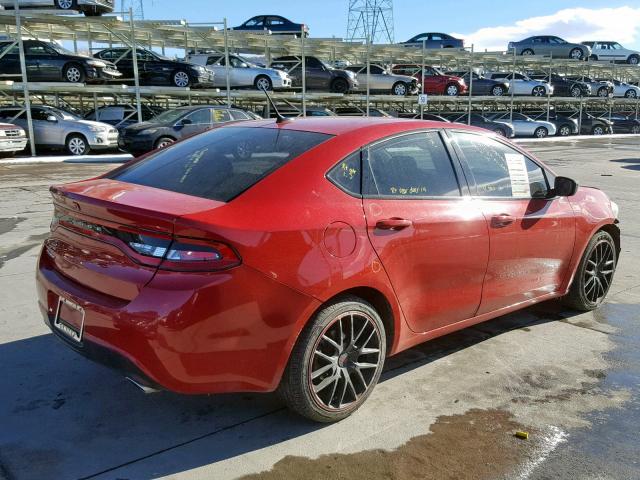 1C3CDFBB9FD194603 - 2015 DODGE DART SXT RED photo 4