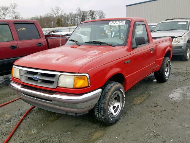 1FTCR10AXVPB13406 - 1997 FORD RANGER RED photo 2