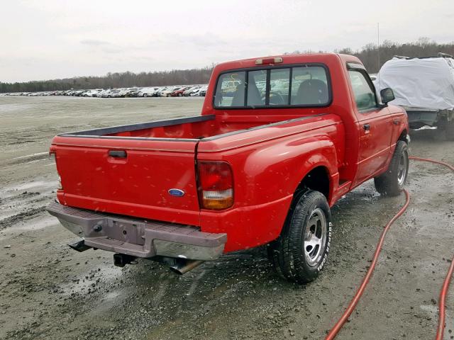 1FTCR10AXVPB13406 - 1997 FORD RANGER RED photo 4