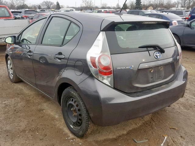 JTDKDTB36C1500183 - 2012 TOYOTA PRIUS C GRAY photo 3